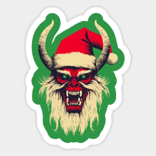 Vintage Krampus Christmas Holiday Horror Graphic Sticker